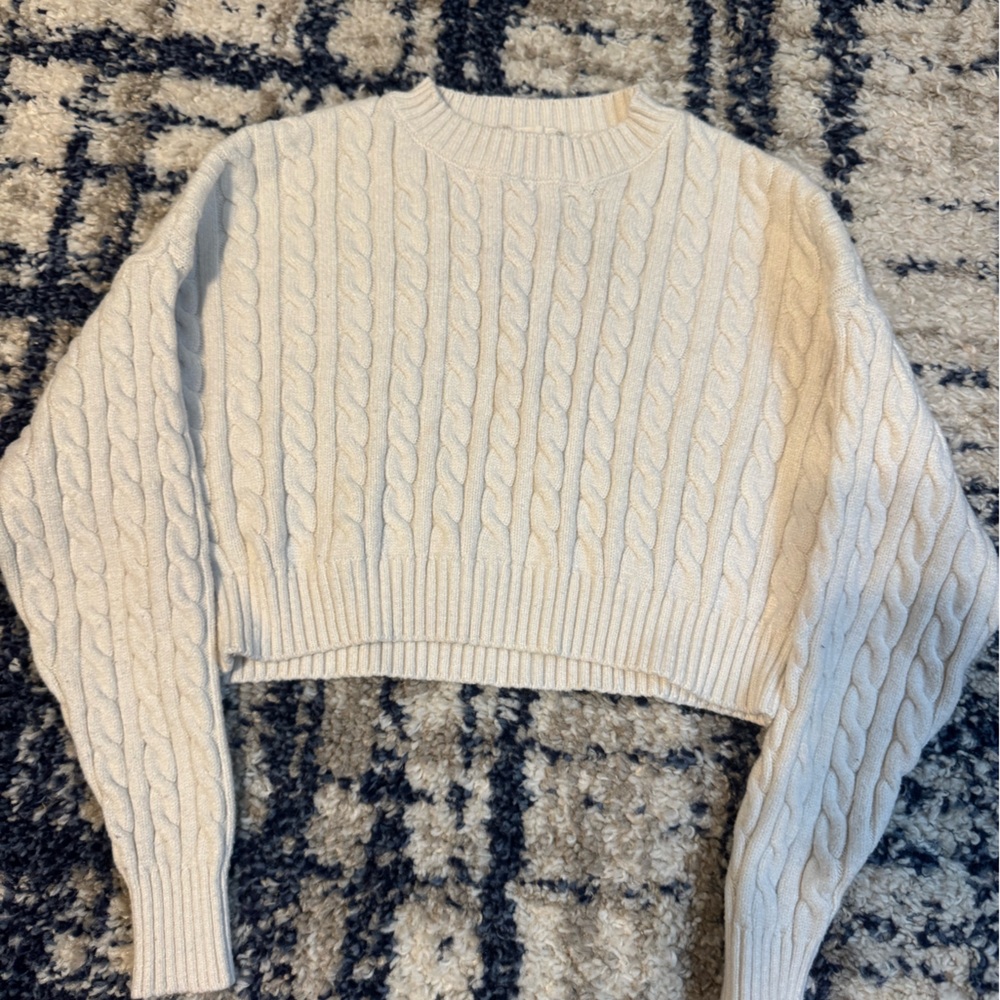 Altar'd State Cream Cable Knit Sweater